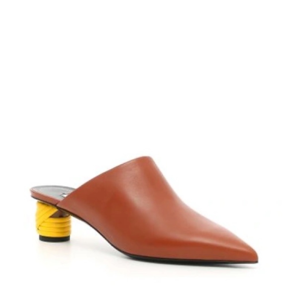 Balenciaga brown leather mules